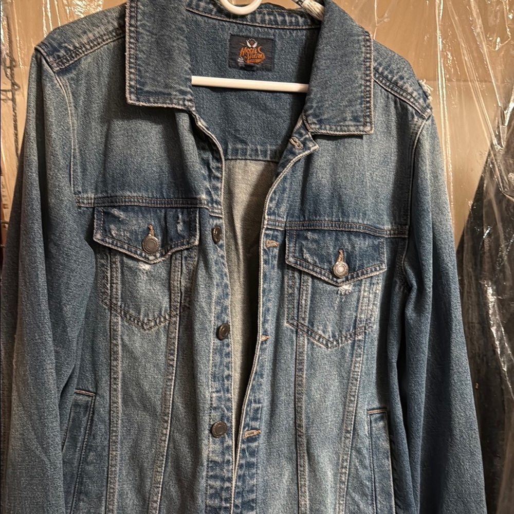 Denim Jacket with Button Details